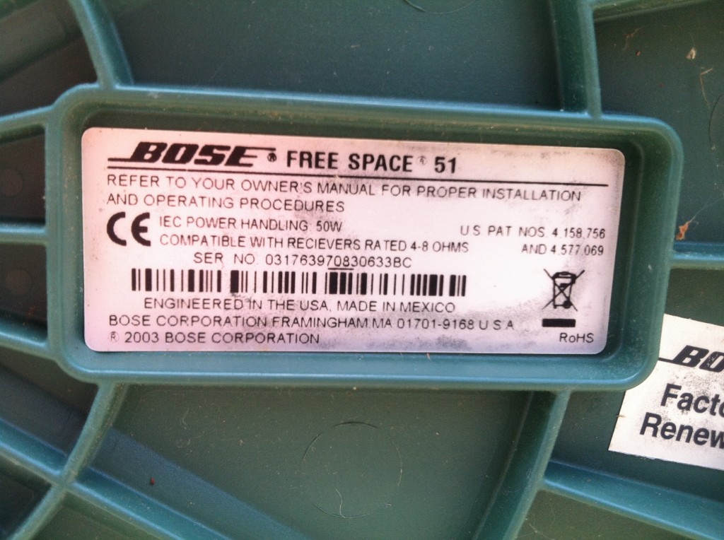 bose freespace 51 specifications